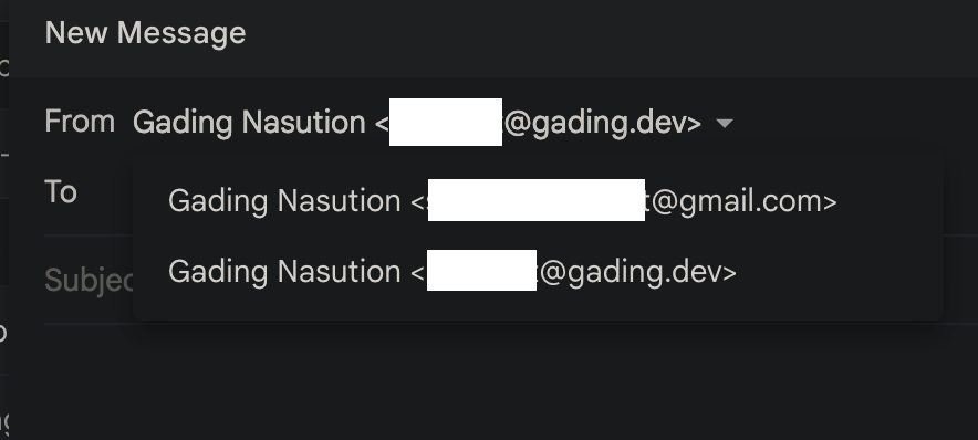 Selecting an alias mailing